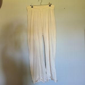 Free People XL Delphine Track Pants in Ecru